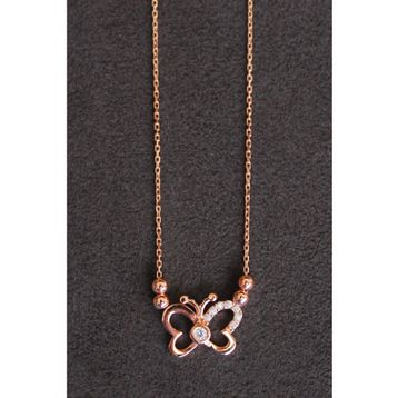 Bella Gloria TGK0154 Kelebek Rose Kadın Gümüş Kolye