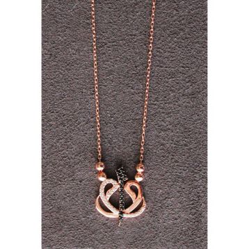 Bella Gloria TGK0210 Elif Vav Rose Gümüş Kolye