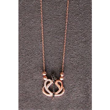 Bella Gloria TGK0210 Elif Vav Rose Gümüş Kolye