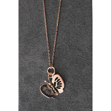 Bella Gloria TGK0299 Kelebek Rose Kadın Gümüş Kolye