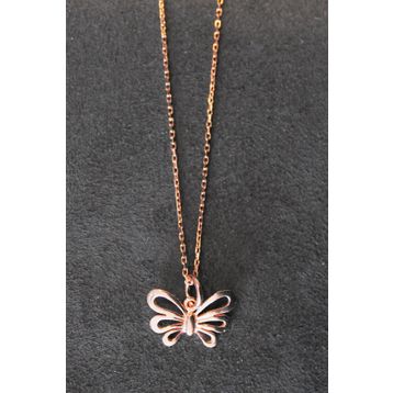 Bella Gloria TGK0300 Kelebek Rose Gümüş Kolye