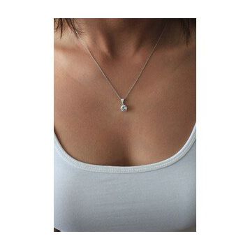 Bella Gloria TGK0384 Tektaş Gümüş Kolye