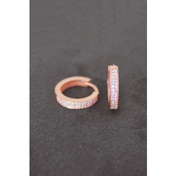 Bella Gloria TGP0075 Çift Sıra Rose Gümüş Küpe