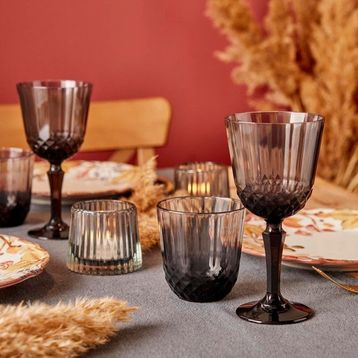 Bella Maison Colore 12'li Antrasit Kesme Bardak-Kadeh Set