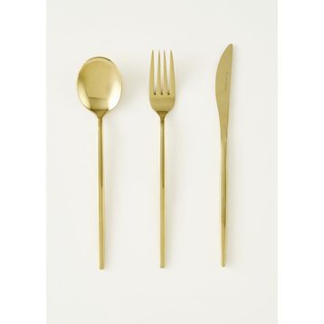 Bella Maison Siena 18 Parça 6 Kişilik Gold Yemek Çatal Kaşık Bıçak Seti