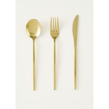 Bella Maison Siena 18 Parça 6 Kişilik Gold Yemek Çatal Kaşık Bıçak Seti