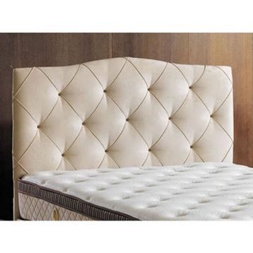 Belletto 100 cm Krem Tek Kişilik Deluxe Lüx Kumaş Başlık