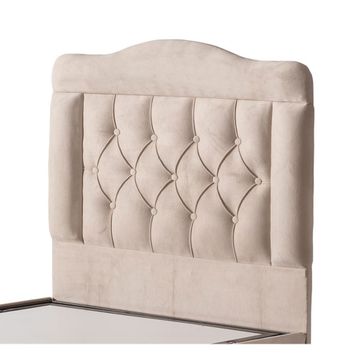 Belletto 90 cm Krem Tek Kişilik Vogue Lüx Kumaş Başlık