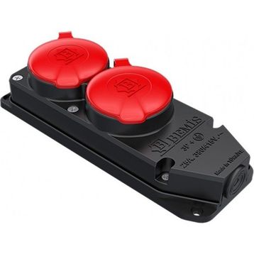 Bemis BK6-2504-4612 3x25A 3P+E 380V IP55 Kauçuk Plastik Trifaze 2li Grup Priz