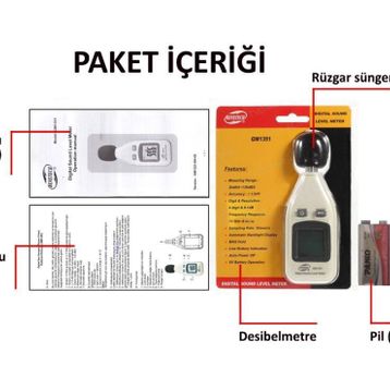 Benetech Ses Seviyesi Desibel Ölçer