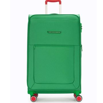 Benetton 2800 Ultra Light Hafif Lüx Kumaş Tekerlekli Yeşil Büyük Boy Valiz