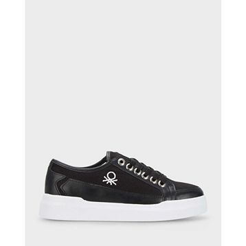 Benetton BN-30910 Siyah Beyaz Kadın Sneakers