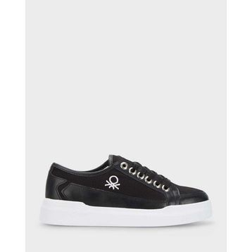 Benetton BN-30910 Siyah Beyaz Kadın Sneakers