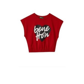 Benetton BNT-G285 TOP Kırmızı Kız Çocuk T-shirt