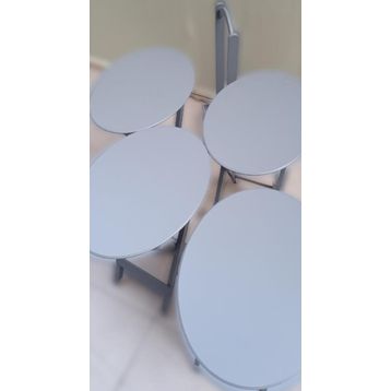 Bengi Ticaret 90133 Oval Model Ahşap El Yapımı Gri Renk Zigon Sehpa