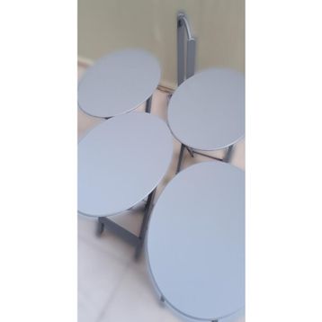 Bengi Ticaret 90133 Oval Model Ahşap El Yapımı Gri Renk Zigon Sehpa
