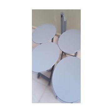 Bengi Ticaret 90133 Oval Model Ahşap El Yapımı Gri Renk Zigon Sehpa