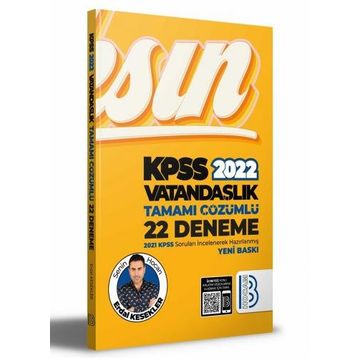 Benim Hocam 2022 KPSS Vatandaşlık Tamamı Çözümlü 22 Deneme