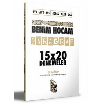 Benim Hocam Yayınları TYT - AYT - MSÜ - KPSS - ALES - DGS Sınav Uzmanlarından Paragraf 15x20 Denemeler
