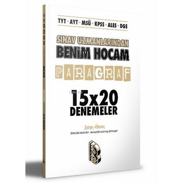 Benim Hocam Yayınları TYT - AYT - MSÜ - KPSS - ALES - DGS Sınav Uzmanlarından Paragraf 15x20 Denemeler