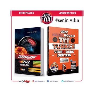 Benim Hocam Yayınları TYT Türkçe Video Ders Notları ve Hız Renk Paragraf Soru Bankası 2 Kitap Set