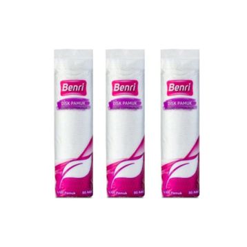 Benri Disk Makyaj Temizleme Pamuğu 3x80 Adet