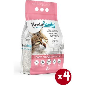 BentySandy Bebek Pudrası Kokulu Topaklanan 5x4 lt Kedi Kumu