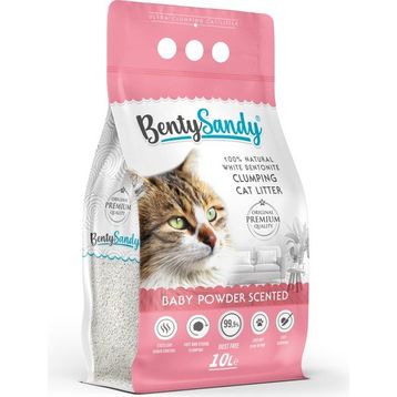 BentySandy Bebek Pudrası Kokulu Topaklanan İnce Taneli 10 lt Kedi Kumu