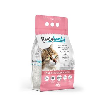 BentySandy Bebek Pudrası Kokulu Topaklanan İnce Taneli 10 lt Kedi Kumu