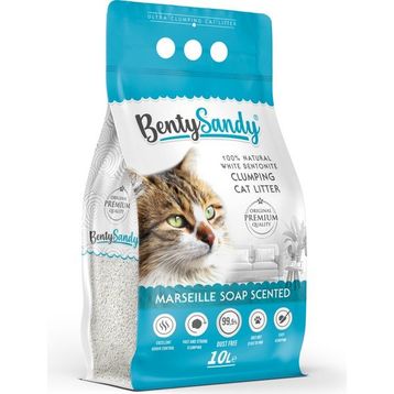 BentySandy Marsilya Sabunu Kokulu Topaklanan İnce Taneli 10 lt Kedi Kumu