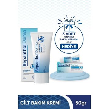 Bepanthol Derma 50 gr Cilt Bakım Kremi + 3x3.5 gr Onarıcı Bakım Merhemi