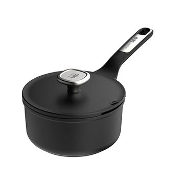 BergHoff Leo Phantom 18 cm Siyah Yapışmaz Kapaklı Sos Tenceresi