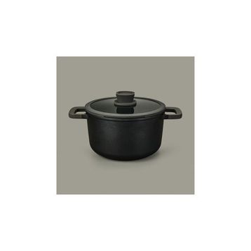 BergHoff Leo Stone Siyah 24x14 cm Yapışmaz Kapaklı Alüminyum Döküm Derin Tencere