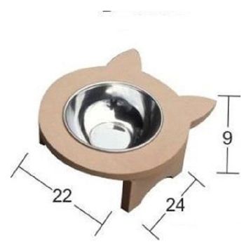 Berk Ahşap Tekli Kedi Mama Kabı
