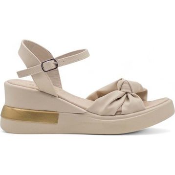 Berk Poli Taban Düğümlü Krem Kadın Sandalet