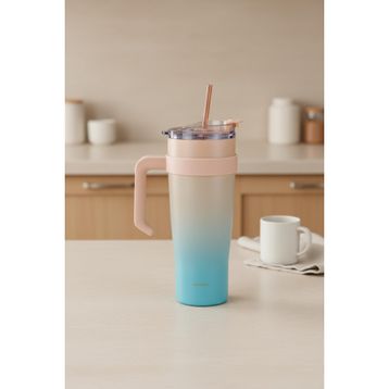 Bernardo Alto Turkuaz 1000 ml Pipetli Termos Bardak