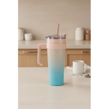 Bernardo Alto Turkuaz 1000 ml Pipetli Termos Bardak