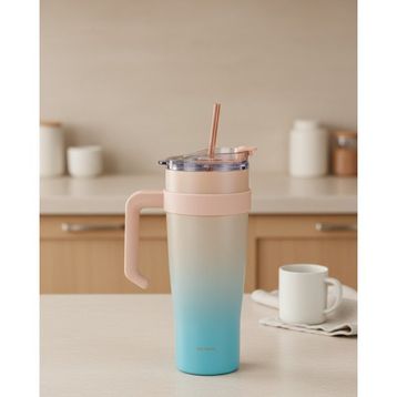 Bernardo Alto Turkuaz 1000 ml Pipetli Termos Bardak