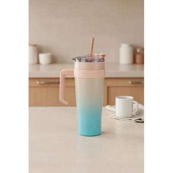 Bernardo Alto Turkuaz 1000 ml Pipetli Termos Bardak