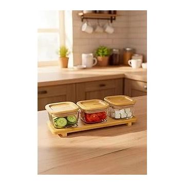 Bernardo Lunaya Küçük 3'lü Bambu Standlı Kahvaltılık