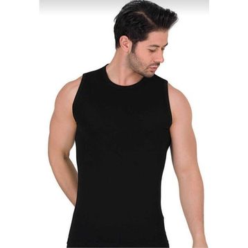 Berrak 1026 Elestan Kolsuz Body 3'lü Siyah Erkek Atlet