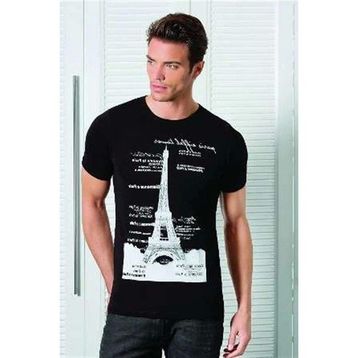 Berrak 1043 Siyah Kule Baskılı Erkek T-shirt