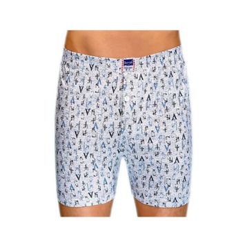 Berrak 1053 Desenli Penye Beyaz Erkek Boxer