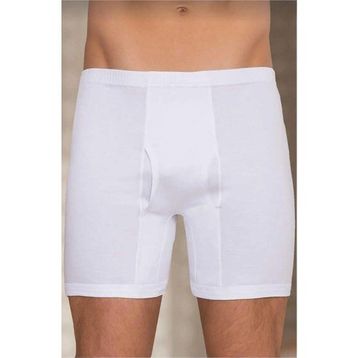 Berrak 1055 Paçalı 10'lu Paket Beyaz Erkek Boxer