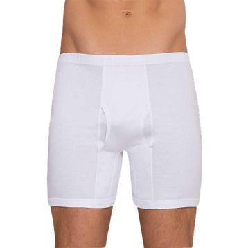 Berrak 1055 Paçalı 6'lı Paket Beyaz Erkek Boxer