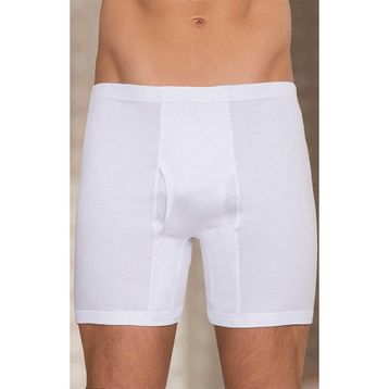Berrak 1055 Paçalı 6'lı Paket Beyaz Erkek Boxer