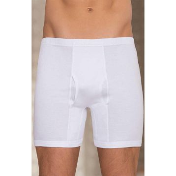 Berrak 1055 Paçalı 6'lı Paket Beyaz Erkek Boxer