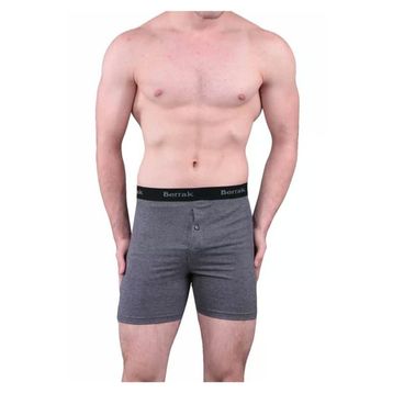 Berrak 1059 Likralı Düğmeli 6 Adet Füme Erkek Boxer