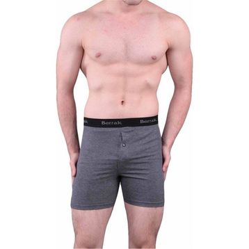 Berrak 1059 Likralı Düğmeli 6 Adet Füme Erkek Boxer
