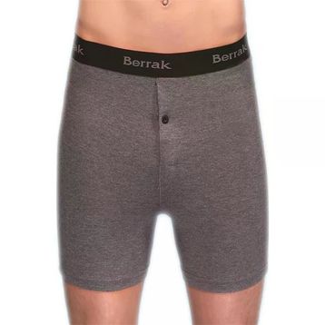 Berrak 1059 Likralı Düğmeli 6 Adet Siyah Erkek Boxer